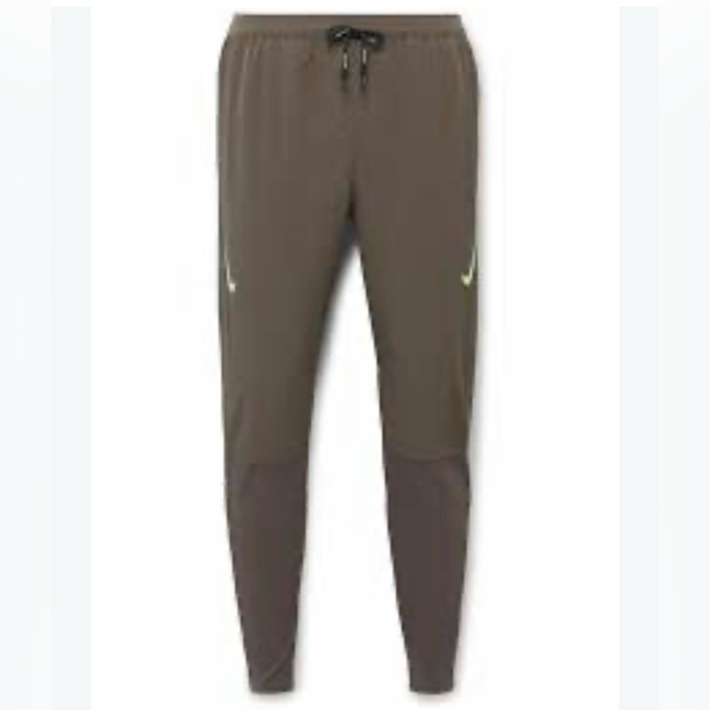 Nike Men's Olive Jogger Pants with Lime Swoosh size m NWT